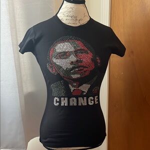 Black Graphic T-Shirt with Change Design